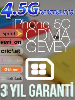 iPhone 5C CDMA GEVEY iOS 9 (3_YIL_GARANTİLİ)