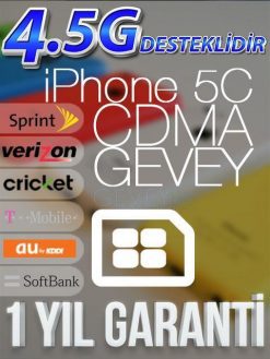 iPhone 5C CDMA GEVEY iOS 9 (1_YIL_GARANTİLİ)