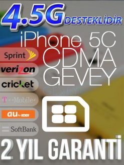 iPhone 5C CDMA GEVEY iOS 9 (2_YIL_GARANTİLİ)