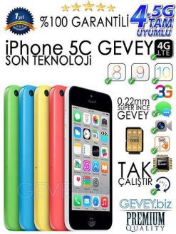 ”YENİ NESİL” KURULUMSUZ(TAM_OTOMATİK) iPhone 5C GEVEY iOS 10 (1_YIL_GARANTİLİ)