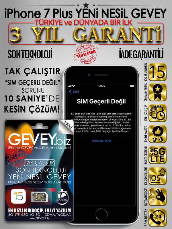 iPhone-7-plus-GEVEY-ios15-sim-gecerli-degil-sorunu-cozumu-3yil-garantili