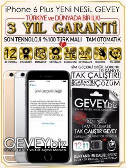 iPhone 6 Plus YENİ NESİL GEVEY iOS 12 (3 YIL GARANTİLİ)  TAK ÇALIŞTIR
