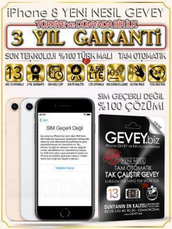 iPhone 8 YENİ NESİL GEVEY iOS12 (1 YIL GARANTİLİ)