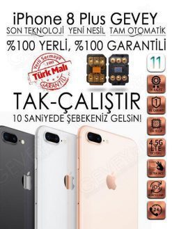 iPhone 8 YENİ NESİL GEVEY iOS 11 (1 YIL GARANTİLİ)  TAK ÇALIŞTIR