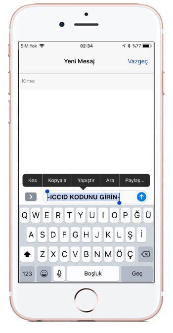 iOS 12 ÇIKTI, iOS 12 GEVEY de Çıktı! 6 – ICCID girişi yapma