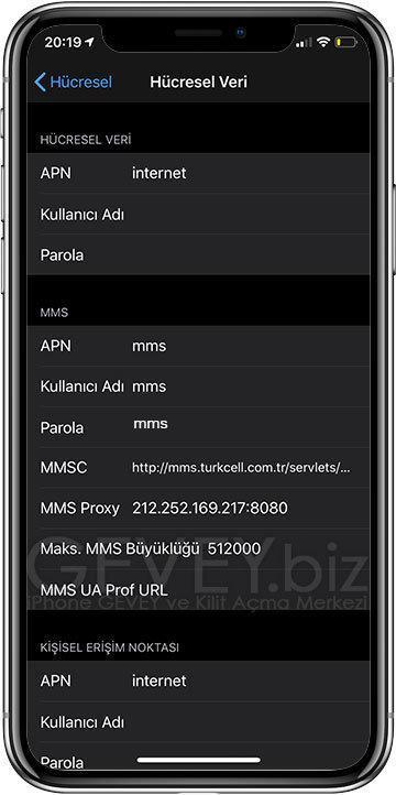 Hücresel Veri Ağı Ayarları 1 – iPhone hucresel veri ayarlari turkcell geveybiz