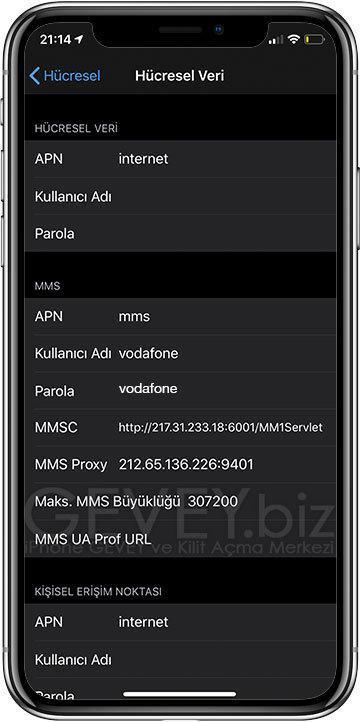 Hücresel Veri Ağı Ayarları 4 – iPhone hucresel veri ayarlari vodafone 1 geveybiz