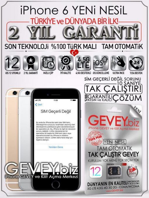 iPhone 6 YENİ NESİL GEVEY iOS 12- LTE 4.5G 4G 3G (2 YIL GARANTİLİ) 3 – iPhone 6 gevey SİM geçerli değil ios12 2yilgarantili