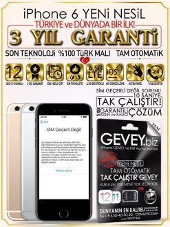 iPhone 6 YENİ NESİL GEVEY iOS 12- LTE 4.5G 4G 3G (3 YIL GARANTİLİ)