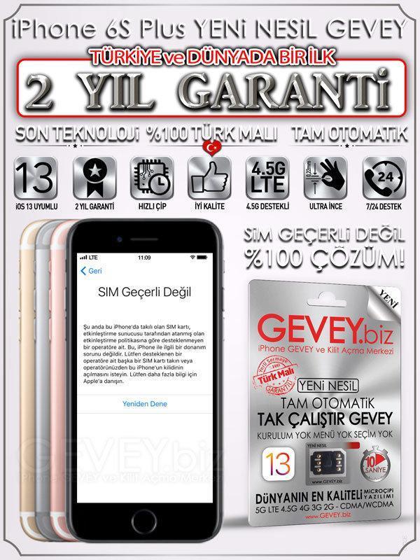 iPhone 6s Plus GEVEY TAK ÇALIŞTIR💯ÇÖZÜM-10 SANİYE ✅ 6 – iPhone 6s plus SİM geçerli değil sorunu çözümü iOS13 2yıl garantili