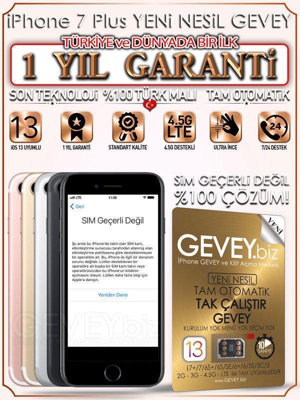 iPhone 7 Plus GEVEY | TAK ÇALIŞTIR %💯Çözüm Kesin ✅ 9 – iPhone 7 Plus SİM geçerli değil sorunu çözümü iOS13 1yıl garantili