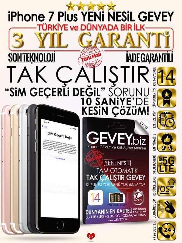 iPhone 7 Plus GEVEY | TAK ÇALIŞTIR %💯Çözüm Kesin ✅ 5 – iPhone 7Plus 3 YIL GARANTİ iOS 14 simgeçerlideğil sorunuçözümü