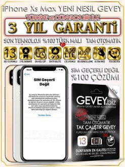 iPhone Xs Max YENİ NESİL GEVEY iOS13 (3 YIL GARANTİLİ)