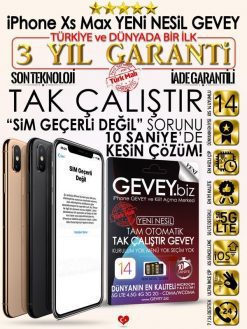 iPhone Xs Max YENİ NESİL GEVEY iOS14-(1 YIL GARANTİLİ)