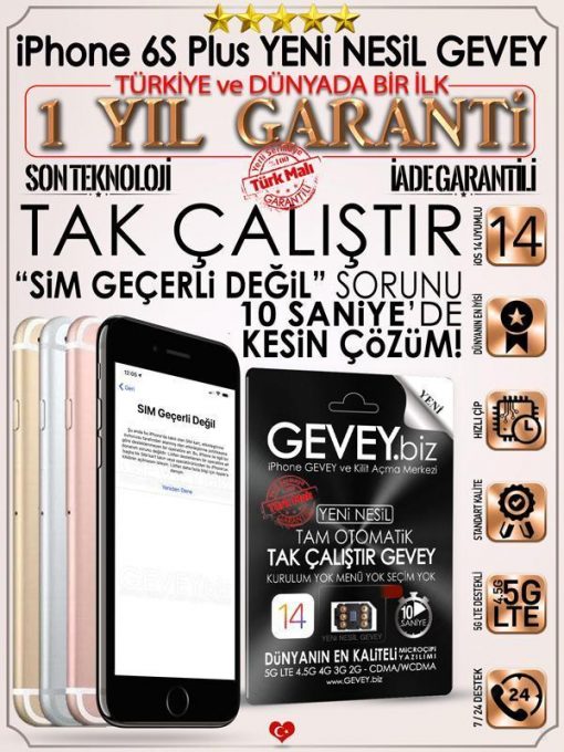 iPhone 6S YENİ NESİL GEVEY iOS14 (1 YIL GARANTİLİ) 2 – iPhone 6splus 1yilgaranti iOS14 simgecerlidegil sorunu cozumu