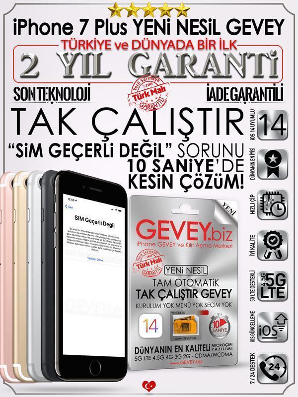 iPhone 7 Plus GEVEY | TAK ÇALIŞTIR %💯Çözüm Kesin ✅ 6 – iPhone 7plus 2yilgaranti iOS14 simgecerlidegil sorunucozumu