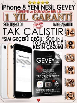 iPhone 8 YENİ NESİL GEVEY iOS14 (1 Yıl Garantili)