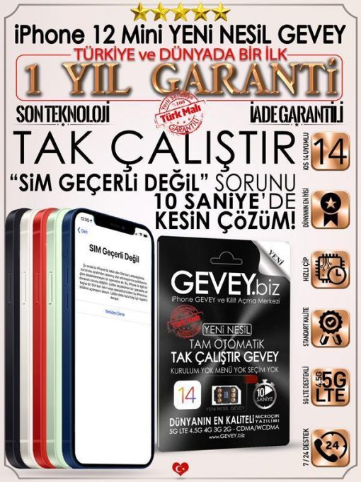 iPhone-12Mini-GEVEY-1YILGARANTİ-iOS14-simgeçerlideğil-sorunuçözümü