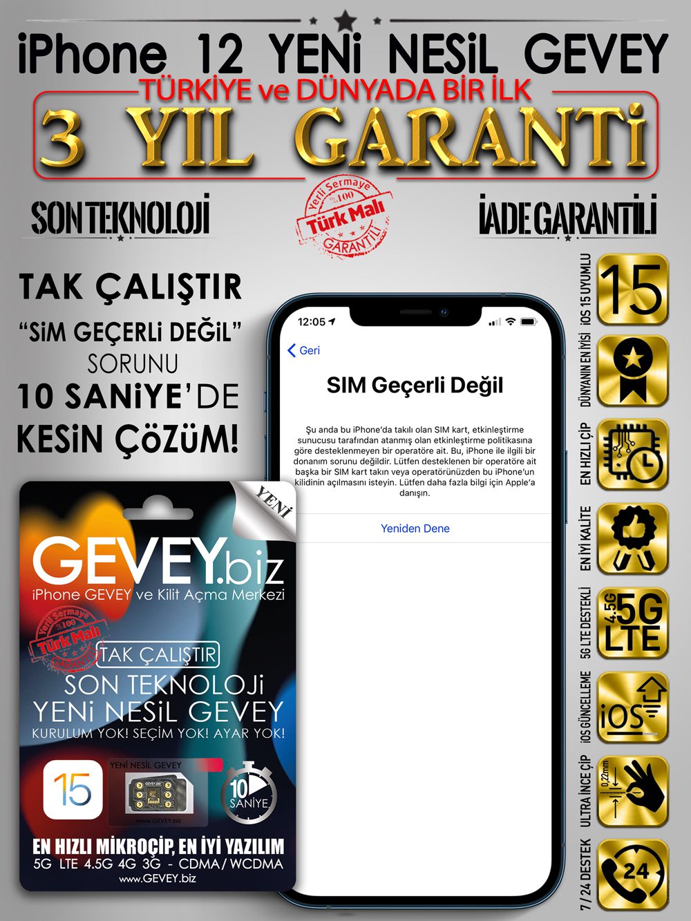 iPhone-12-GEVEY-ios15-sim-gecerli-degil-sorunu-cozumu-3yil-garantili