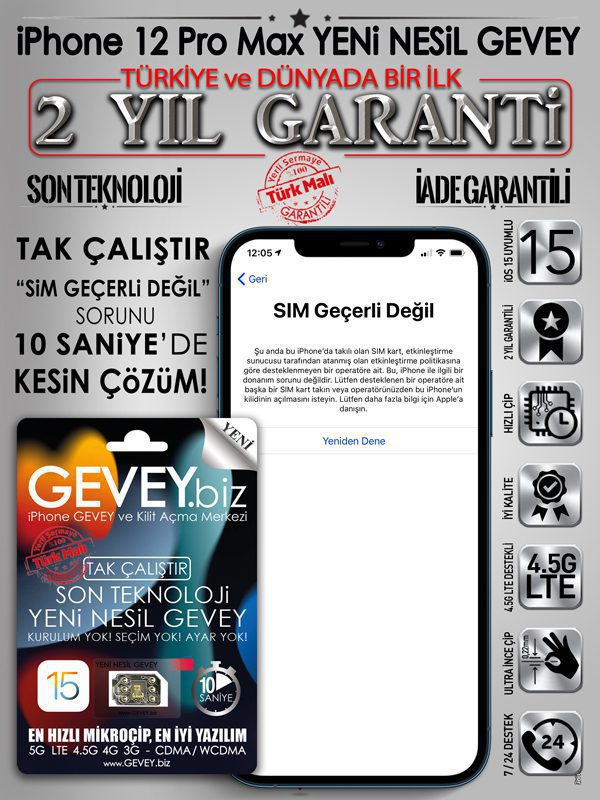 iPhone-12promax-GEVEY-ios15-sim-gecerli-degil-sorunu-cozumu-2yil-garantili