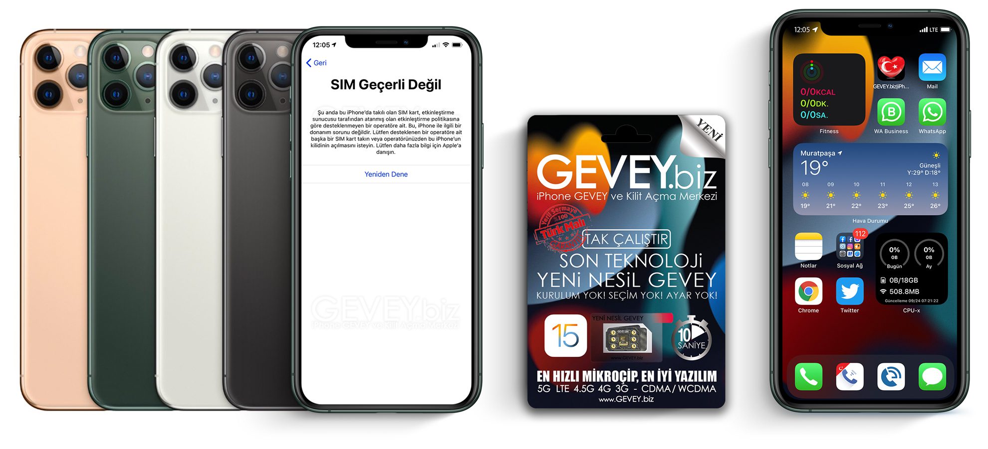 iPhone 11 Pro GEVEY-ios15-sim-gecerli-degil-sorunu-cozumu