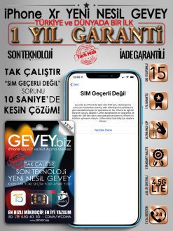 iPhone Xr GEVEY-ios15-sim-gecerli-degil-sorunu-cozumu-1yil-garantili
