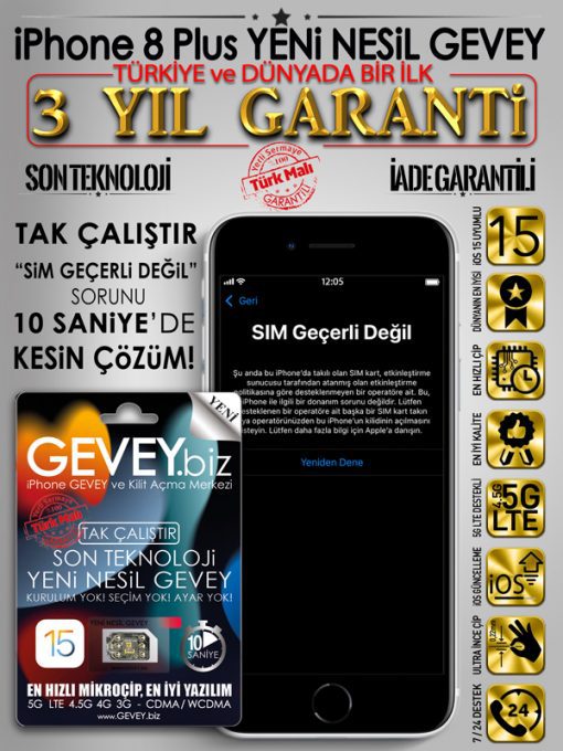 iPhone-8-plus-GEVEY-ios15-sim-gecerli-degil-sorunu-cozumu-3yil-garantili