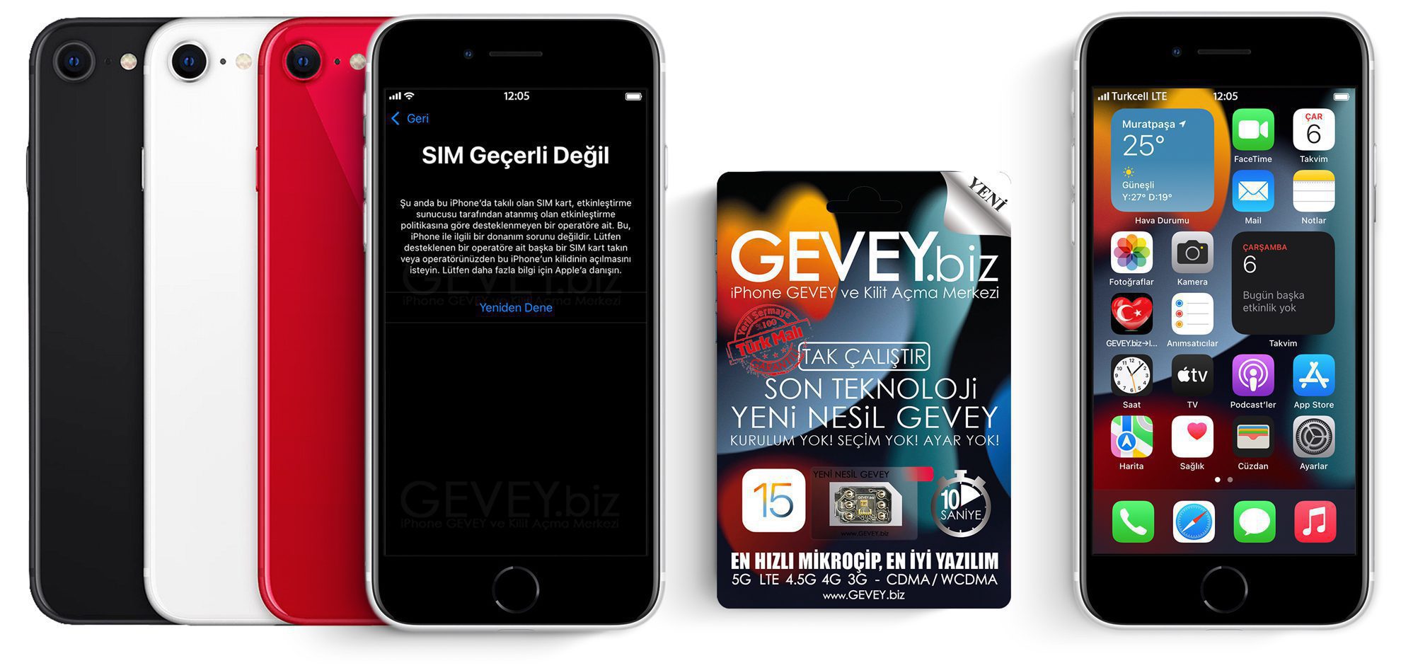 iPhone SE 3.Nesil YENİ NESİL GEVEY-TAK ÇALIŞTIR-iOS15 5 – iPhone SE 3Nesil GEVEY ios15 sim gecerli degil sorunu cozumu