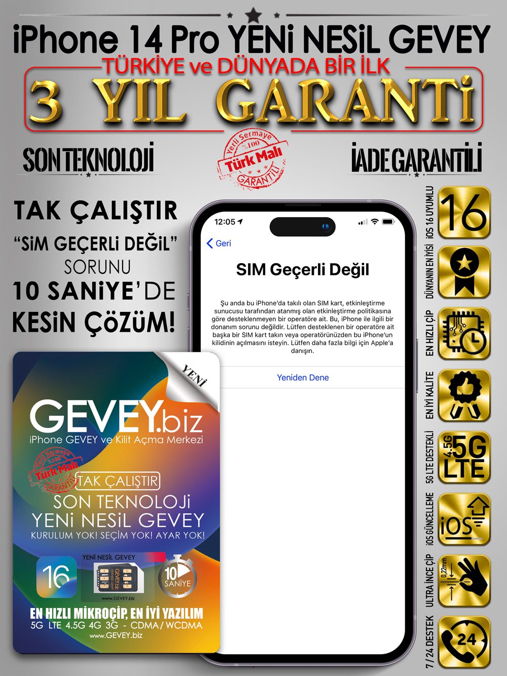 iPhone-14pro-GEVEY-ios16-sim-gecerli-degil-sorunu-cozumu-3yil-garantili--