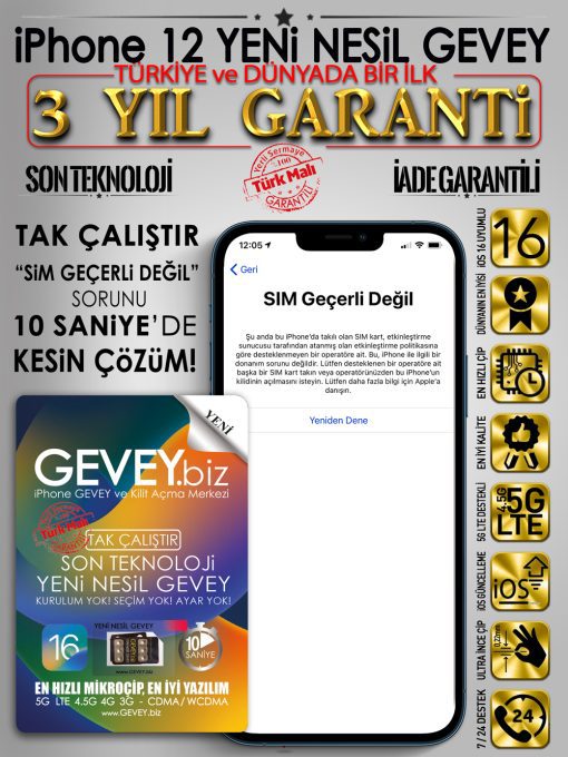 iPhone-12-GEVEY-ios16-sim-gecerli-degil-sorunu-cozumu-3yil-garantili