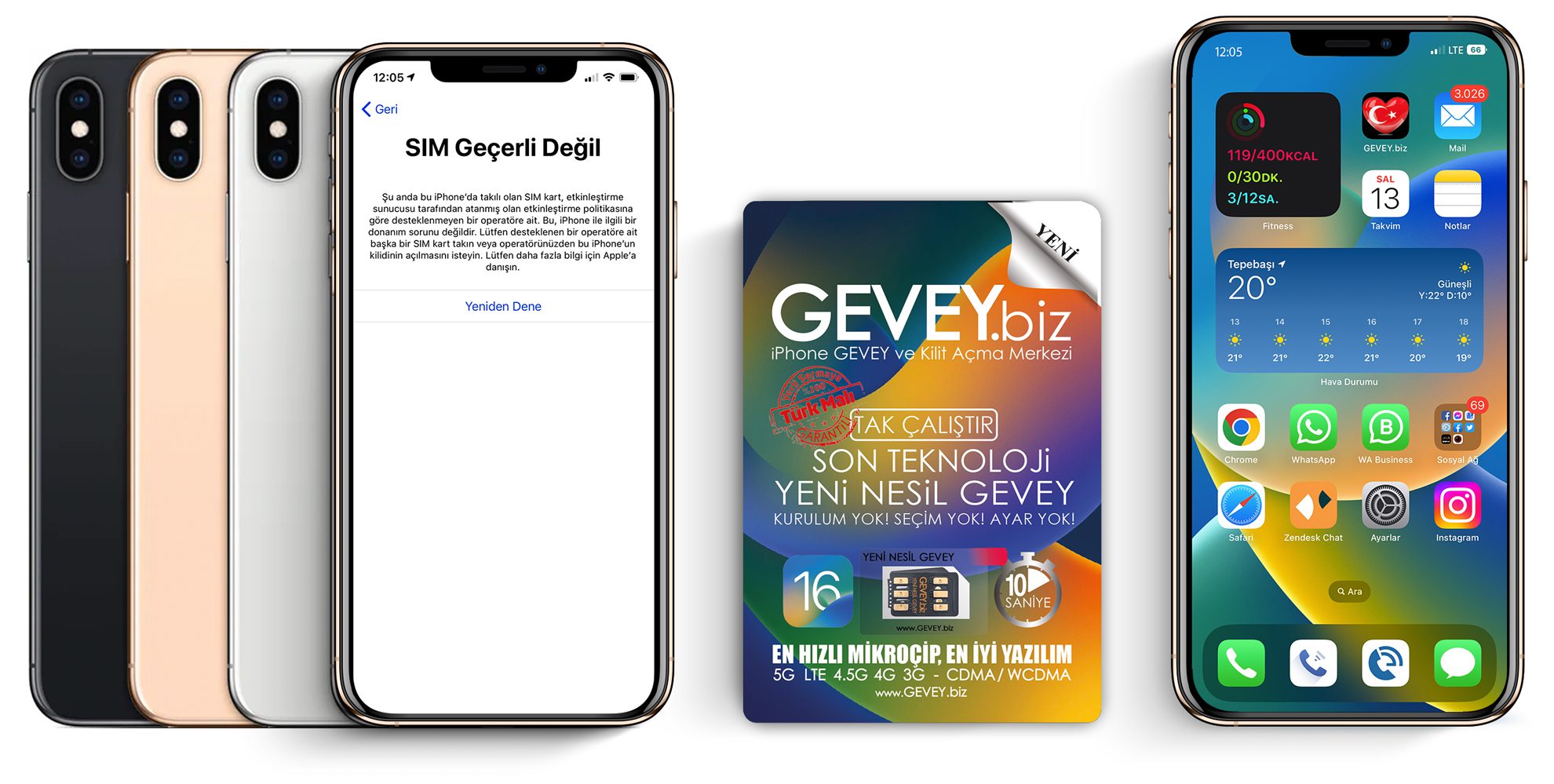 iPhone Xs Max YENİ NESİL GEVEY iOS16 - iPhone Xs Max GEVEY iOS16