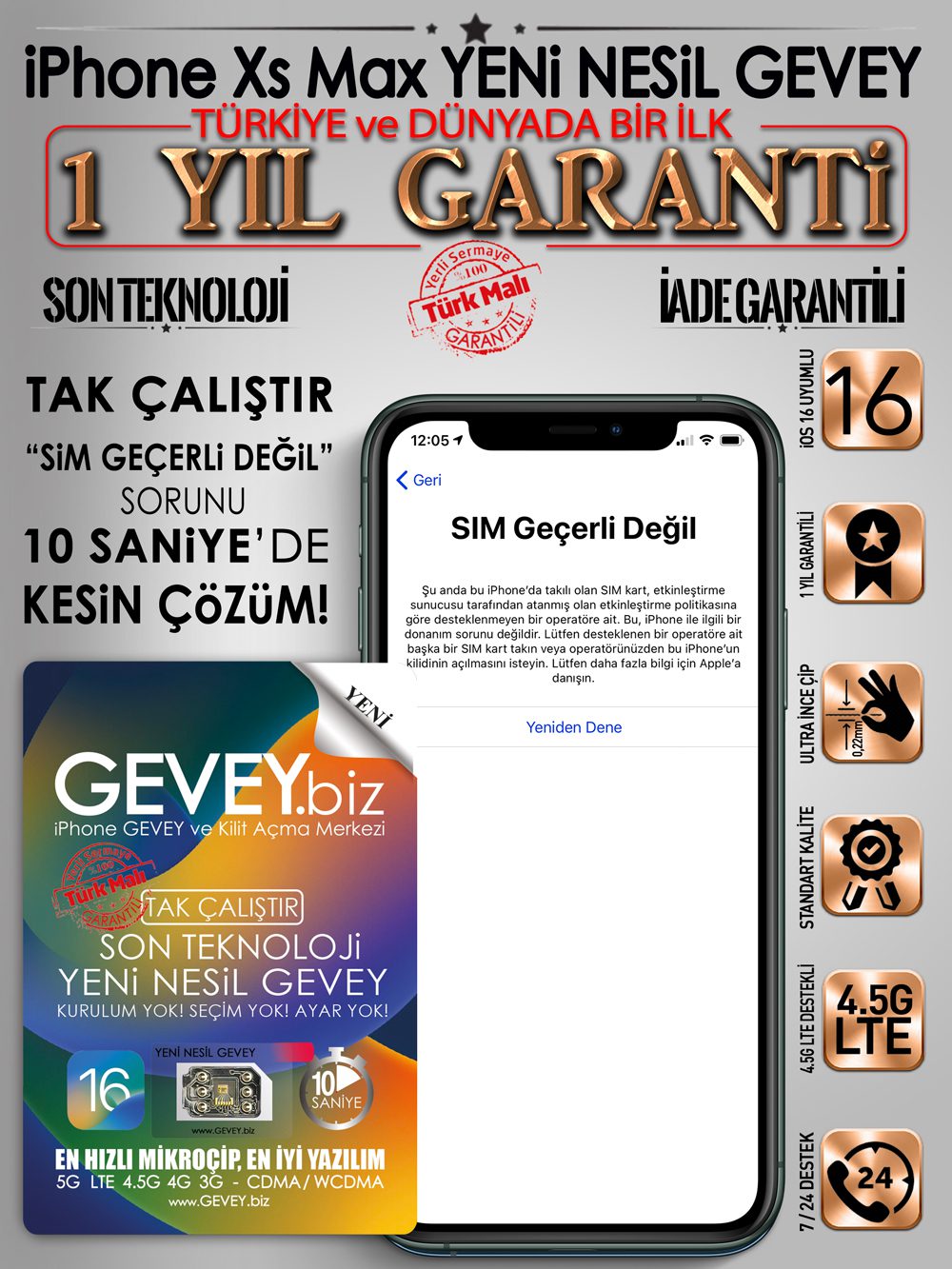 iPhone Xs GEVEY iOS17 SİM GEÇERLİ DEĞİL→%💯 ÇÖZÜM✅ 7 – iPhone xs GEVEY ios16 sim gecerli degil sorunu cozumu 1yil garantili