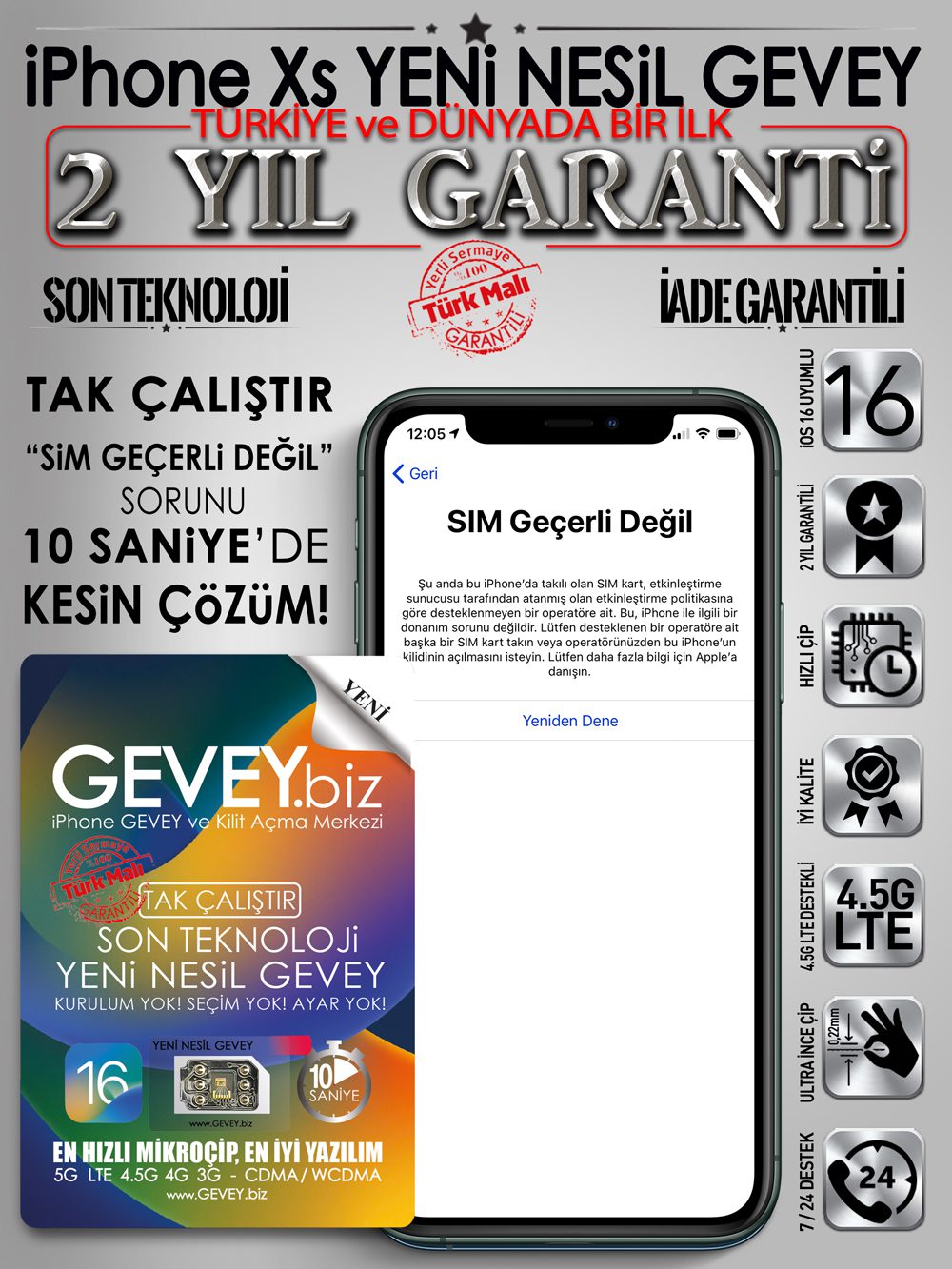 iPhone Xs GEVEY iOS17 SİM GEÇERLİ DEĞİL→%💯 ÇÖZÜM✅ 6 – iPhone xs GEVEY ios16 sim gecerli degil sorunu cozumu 2yil garantili