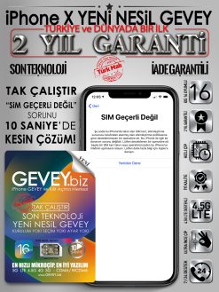iPhone X YENİ NESİL GEVEY iOS16 - 2 YIL GARANTİ