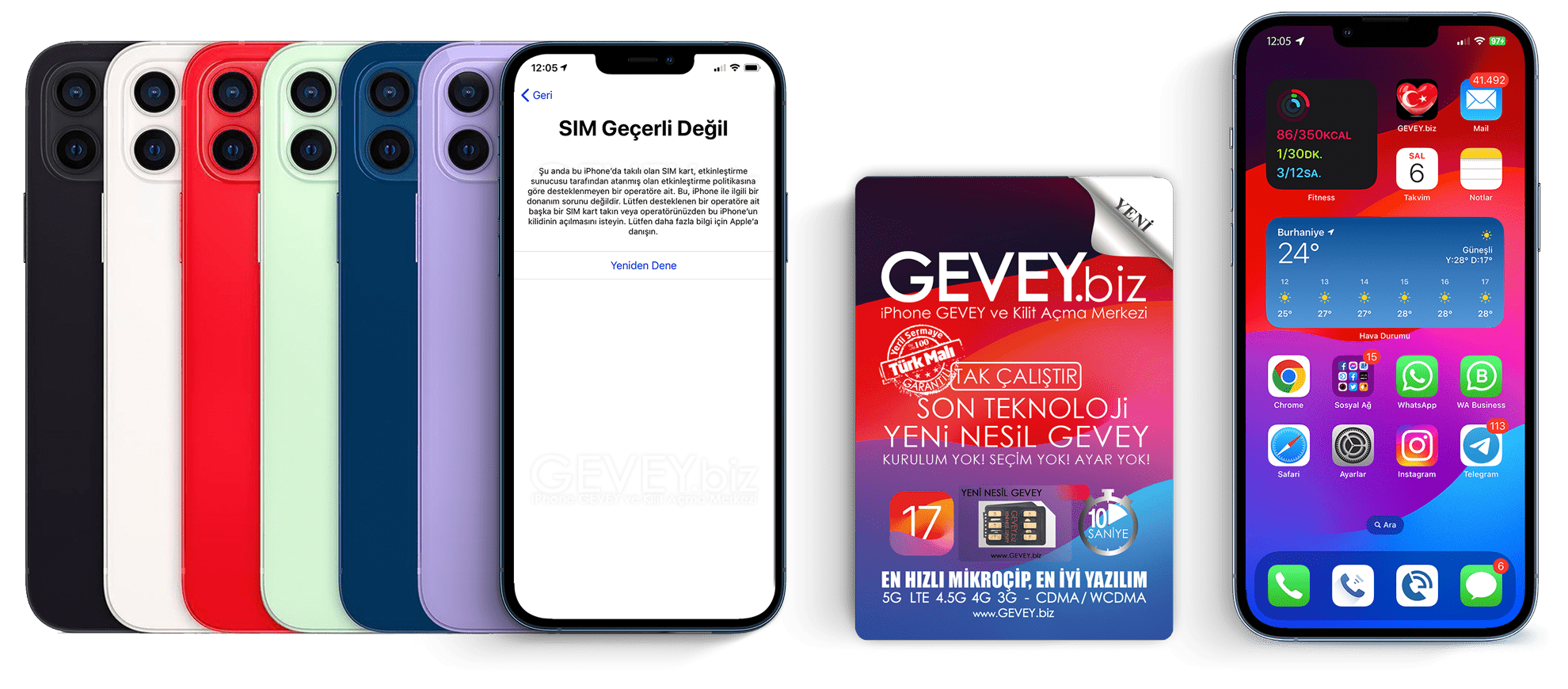 iPhone 12 Mini GEVEY | SİM GEÇERLİ DEĞİL→Garantili Çözüm