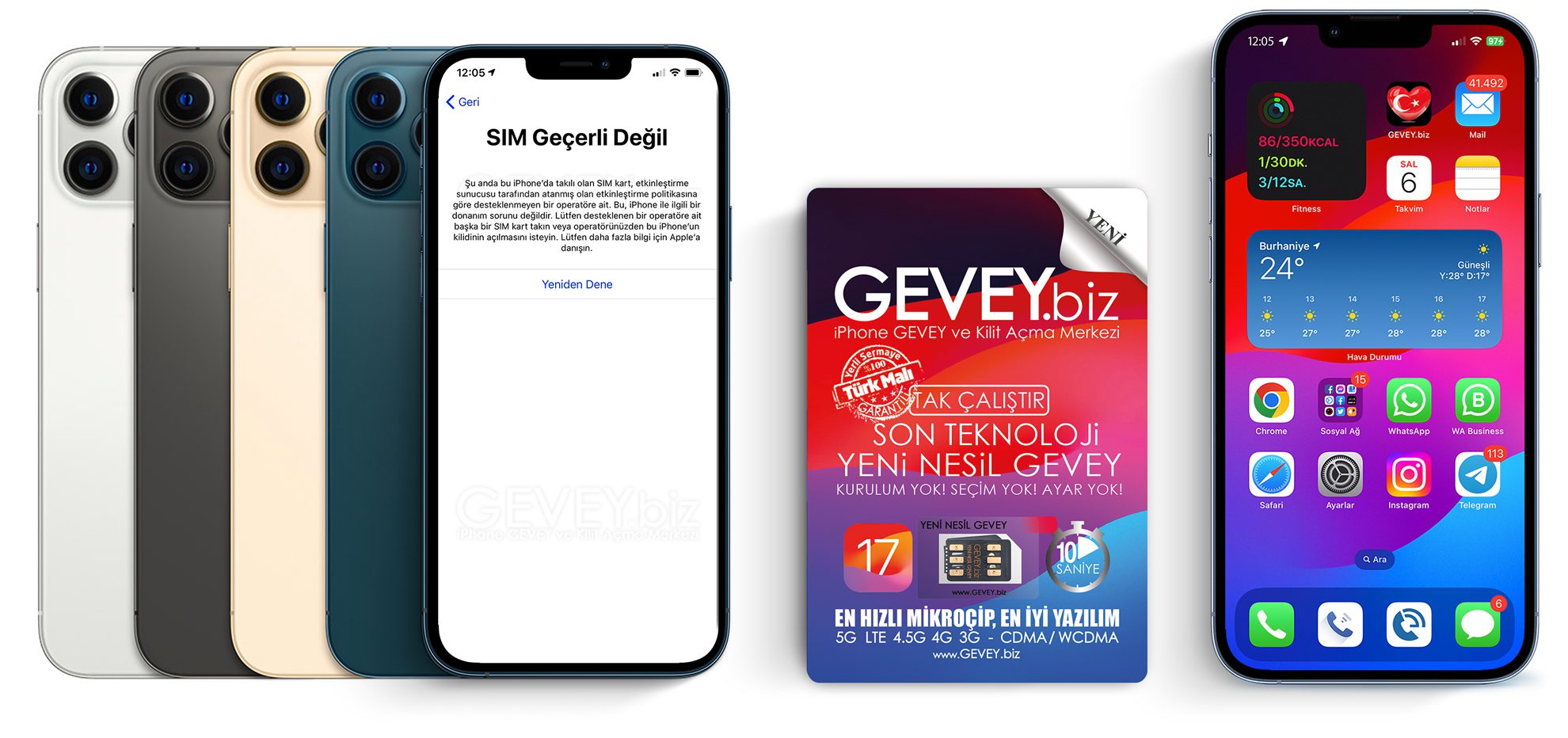 iPhone 12 Pro Max GEVEY | SİM GEÇERLİ DEĞİL→Garantili Çözüm