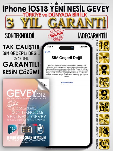 iOS 18 GEVEY 3 – iOS 18 GEVEY iPhone-ios18-GEVEY-sim-gecerli-degil-sorunu-cozumu-3yil-garantili-